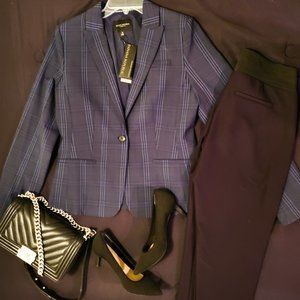 Banana Republic Plaid Navy Blazer
